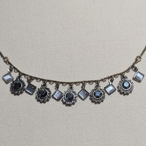 Lia Sophia Necklace Purple Grey Copper 16 - 19 adjustable